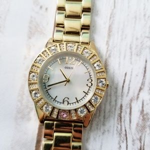 Authentic Gold Tone Studded GUESS Watch